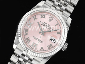 로렉스 데이저스트 36mm핑크 다이얼 | Datejust 36 SS 904L Steel JDF 1:1 Best Edition Pink Dial Diamonds 6/9 Markers on SS Bracelet VR3235