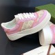[GUCCI] 구찌 여자 스니커즈 운동화 GG 엠보스드 로우탑 스니커즈 핑크17430445, WM378, PMD, 홍콩명품신발,구찌신발,남자,무브타임,MOVETIME