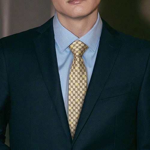 [홍콩명품.Gucci] 구찌 23SS 수프림 모노그램 BEE 자수 남성 넥타이(베이지), ET821, BR, 홍콩명품쇼핑몰,무브타임,악세사리,잡화,생활용품