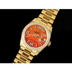 [홍콩명품시계.ROLEX] 롤렉스 데이데이트 36mm 옐로우골드 다이아몬드 베젤 레드 다이얼, 레플리카,명품직구,구매대행,럭셔리,남자명품시계,워치,중년남자