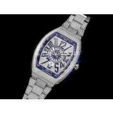 [홍콩명품시계.FRANCK MULLER] 프랑크뮬러 뱅가드 블루 풀 다이아몬드 베젤 다이아몬드 다이얼, 명품레플리카,럭셔리,남자명품시계,워치