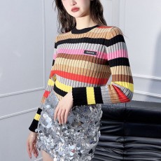 [홍콩명품,MIU MIU] 미우미우 23SS 로고 라운드넥 컬러플 니트 스웨터, BM8653, TBG, 온라인명품쇼핑몰,남자명품의류,인터넷쇼핑몰,해외직구