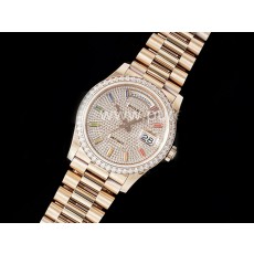 [홍콩명품시계.ROLEX] 로렉스 데이데이트 36mm 로즈골드 다이아몬드 베젤 다이아몬드 다이얼