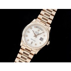 [홍콩명품시계.ROLEX] 로렉스 데이데이트 36mm 로즈골드 8 포인트 화이트 다이얼