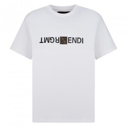 [홍콩명품,FENDI] 펜디 24SS 로고 프린트 반팔 티셔츠 (화이트), BM11943, JU, 홍콩명품의류,구매대행,온라인명품