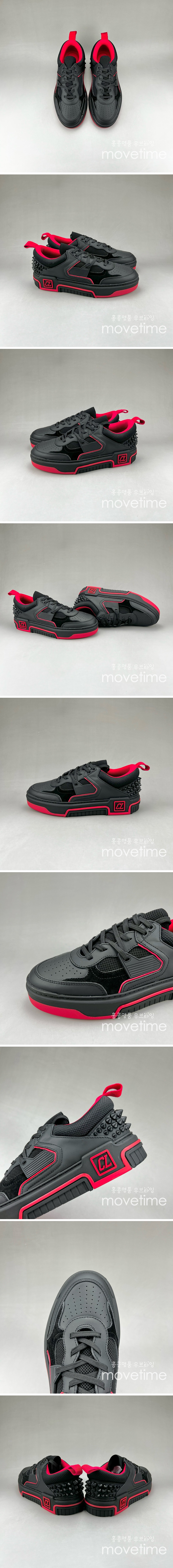 [홍콩명품.Christian Louboutin] 크리스챤루부탱 24SS 로고 ASTROLOUBI STRASS 스니커즈 운동화 (블랙-레드), SE2820, S3, 명품스니커즈,운동화,구두,로퍼,하이탑,신발