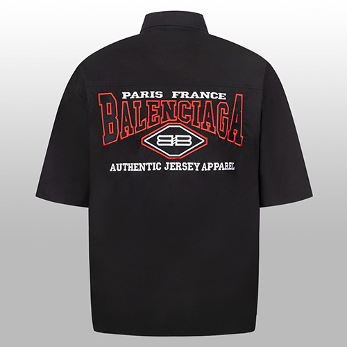 [홍콩명품.BALENCIAGA] 발렌시아가 24SS 로고 자수 반팔 남방 셔츠 (2컬러), BM13390, TOP, 홍콩명품의류,구매대행,온라인명품