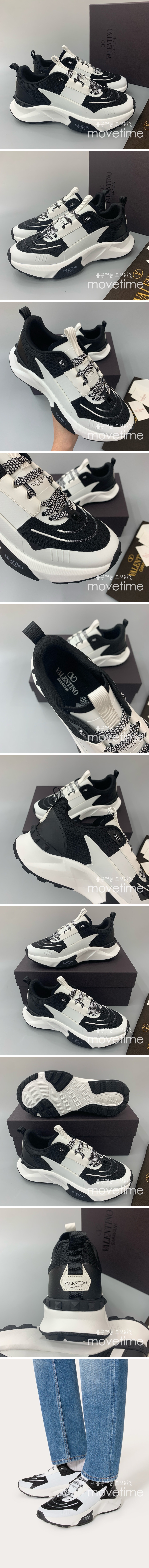 [홍콩명품.Valentino] 발렌티노 24SS 로고 레더 가죽 스니커즈 운동화 (화이트-블랙), SE3061, PMD, 명품스니커즈,운동화,구두,로퍼,하이탑,신발