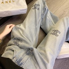 [홍콩명품.CELINE] 셀린느 24SS 로고 여성 데님 팬츠 진 청바지, BM13905, SG, 홍콩명품의류,구 매대행,온라인명품