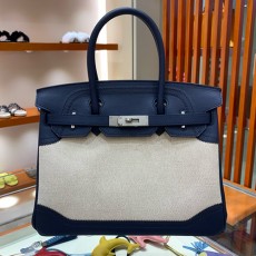 [홍콩명품.Hermes] 에르메스 24SS 로고 BIRKIN 30 SWIFT 핸드백 토트백 (네이비-은장), BGM3250, H3, 홍콩명품가방,명품쇼핑몰,크로스백,핸드백,구매대행,무브타임