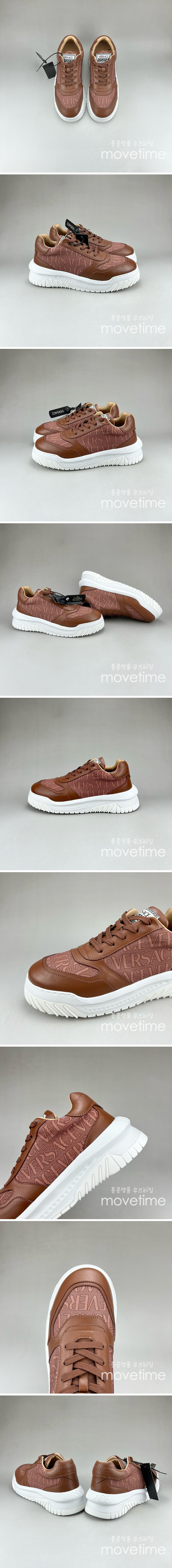 [홍콩명품.VERSACE] 베르사체 24SS 로고 레이어드 스니커즈 운동화 (브라운), SE3890, S3, 명품스니커즈,운동화,구두,로퍼,하이탑,신발