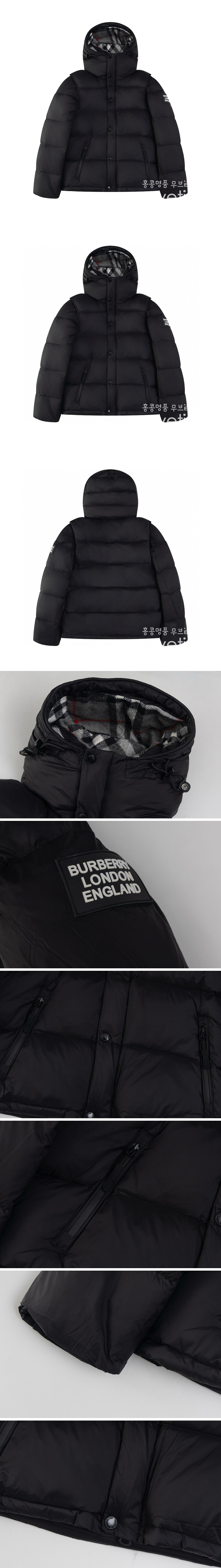 [홍콩명품.Burberry] 버버리 24SS 로고 후드 구스다운 패딩 자켓 (블랙), BM17891, JU, 홍콩명품의류,구매대행,온라인명품