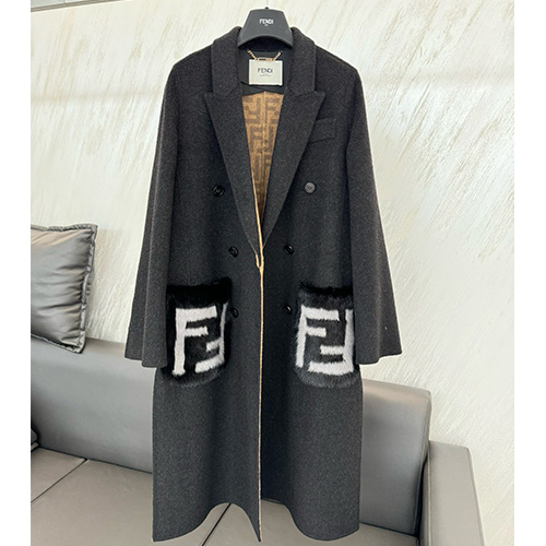 [홍콩명품,FENDI] 펜디 25SS 로고 여성 캐시미어 트렌치 코트 (2컬러), BM18172, TOM, 홍콩명품의류,구매대행,온라인명품
