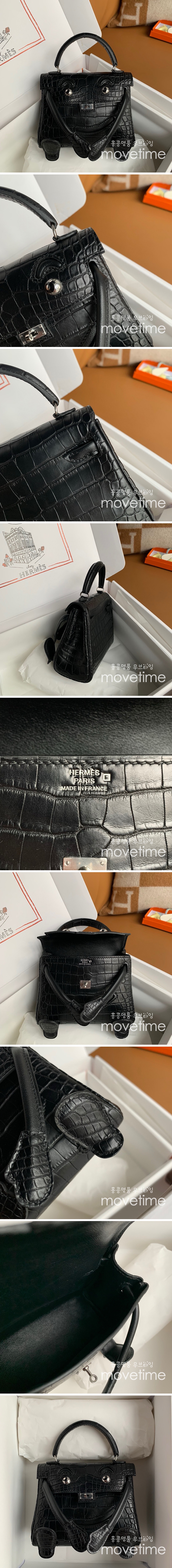 [가격문의][홍콩명품.Hermes] 에르메스 25SS 로고 Kelly Doll 악어가죽 토트백 핸드백 (블랙-은장), BGM4414, BDA, 홍콩명품가방,명품쇼핑몰,크로스백,핸드백,구매대행