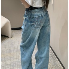 [홍콩명품,PRADA] 프라다 25SS 삼각로고 여성 워싱 오버핏 데님 팬츠 진 청바지 (2컬러), BM19384, TBG, 홍콩명품의류,구매대행,온라인명품