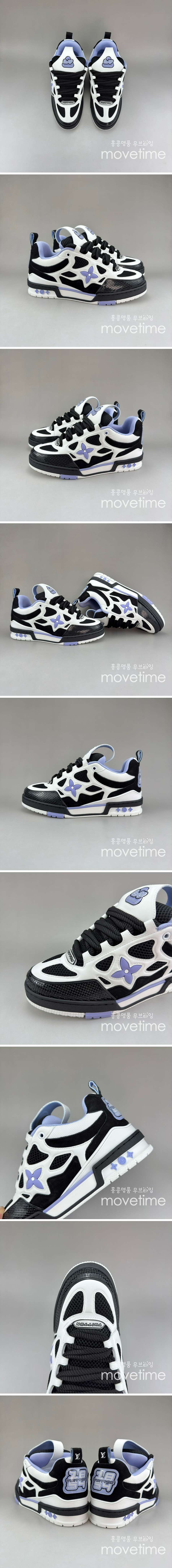 [홍콩명품.LOUIS VUITTON] 루이비통 25SS 로고 남여 SKATE 스니커즈 운동화 (블랙-화이트-퍼플), SE4634, S3, 명품스니커즈,운동화,구두,로퍼,하이탑,신발