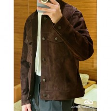 [홍콩명품.LOUIS VUITTON] 루이비통 25SS 로고 모노그램 레더 가죽 카라 자켓 (브라운), BM19544, PG, 홍콩명품의류,구매대행,온라인명품