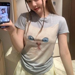 [홍콩명품.ACNE STUDIOS] 아크네 25SS 로고 여성 그래픽 프린트 긴팔 티셔츠 (그레이), BM19586, 13C, 홍콩명품의류,구매대행,온라인명품