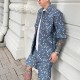 [홍콩명품.LOUIS VUITTON] 루이비통 25SS 로고 다미에 데님 반팔 남방 셔츠 + 데님 쇼츠 반바지 상하의 세트, BM19628, KB, 홍콩명품의류,구매대행,온라인명품