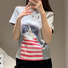 [홍콩명품.Gucci] 구찌 25SS 로고 여성 그래픽 프린트 반팔 티셔츠 (그레이), BM19730, TBG, 홍콩명품의류,구매대행,온라인명품