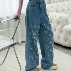 [홍콩명품.LOUIS VUITTON] 루이비통 25SS 로고 여성 모노그램 오버핏 데님 팬츠 진 청바지, BM19746, TBG, 홍콩명품의류,구매대행,온라인명품