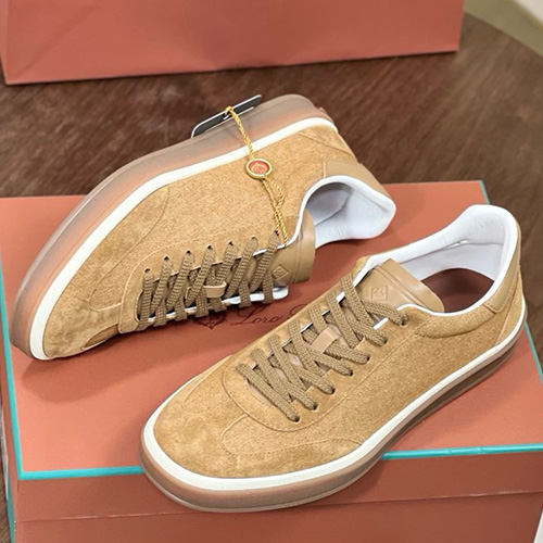 [홍콩명품.Loro Piana] 로로피아나 25SS 로고 레더 가죽 스니커즈 운동화 (카라멜), SE4682, ALW, 명품스니커즈,운동화,구두,로퍼,하이탑,신발