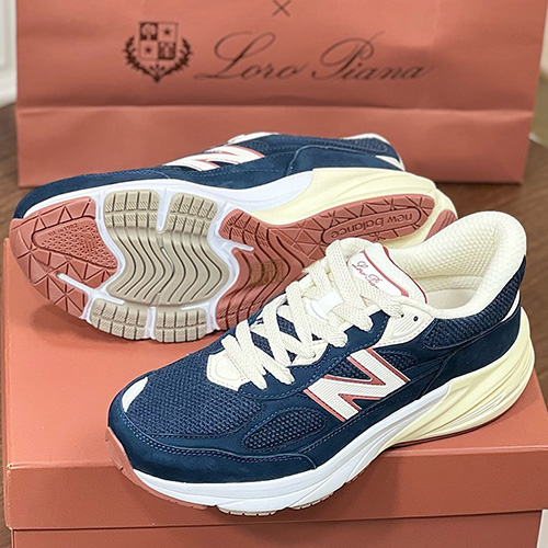 [홍콩명품.Loro Piana] 로로피아나 25SS 로고 뉴발란스 콜라보 스니커즈 운동화 (네이비), SE4686, ALW, 명품스니커즈,운동화,구두,로퍼,하이탑,신발