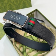 [홍콩명품.Gucci] 구찌 25SS 로고 레더 가죽 자동 벨트 (블랙-은장), 3.5cm, BT1397, BRB, 명품레플리카,인터넷쇼핑몰,남자명품,해외직구