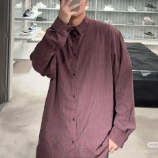 [홍콩명품.BALENCIAGA] 발렌시아가 25SS 로고 체크패턴 남방 셔츠 (퍼플), BM19818, KB, 홍콩명품의류,구매대행,온라인명품
