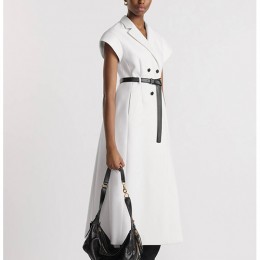 [홍콩명품,Christian Dior] 디올 25SS 로고 여성 벨티드 슬리브리스 롱 원피스 (화이트), BM19842, 13C, 홍콩명품의류,구매대행,온라인명품