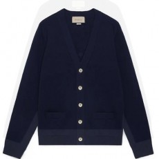[홍콩명품.Gucci] 구찌 25SS 로고 V넥 캐시미어 니트 가디건 (블루), BM19901, JL, 홍콩명품의류,구매대행,온라인명품
