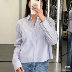 [홍콩명품.CELINE] 셀린느 25SS 로고 여성 스트라이프 남방 셔츠 (스카이블루), BM19914, TBG, 홍콩명품의류,구매대행,온라인명품
