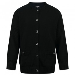 [홍콩명품.CHANEL] 샤넬 25SS 로고 버튼 라운드넥 니트 가디건 (블랙), BM19930, KK, 홍콩명품의류,구매대행,온라인명품