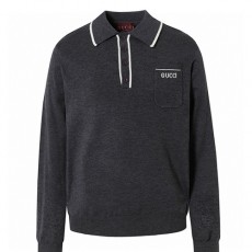 [홍콩명품.Gucci] 구찌 25SS 로고 카라 폴로 스웨터(다크그레이), BM19989, S1F, 홍콩명품의류,구매대행,온라인명품