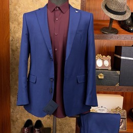 [홍콩명품,PRADA] 프라다 25SS 삼각로고 브로치 정장 수트 2PCS (블루), BM20004, S1F, 홍콩명품의류,구매대행,온라인명품
