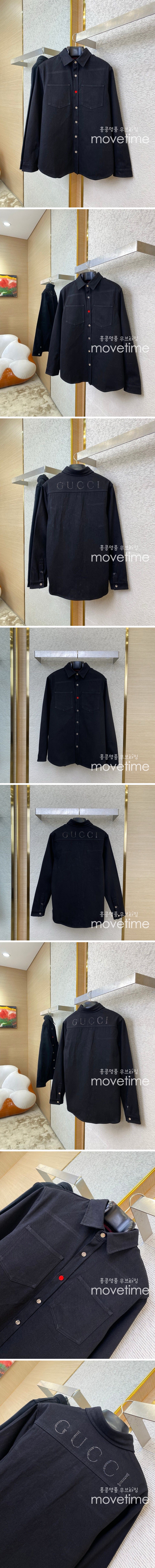 [홍콩명품.Gucci] 구찌 25SS 로고 데님 남방 셔츠 (블랙), BM20017, JU, 홍콩명품의류,구매대행,온라인명품