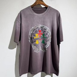 [홍콩명품.Chrome Hearts] 크롬하츠 25SS 로고 프린트 워싱 반팔 티셔츠 (그레이), BM20107, X2, 홍콩명품의류,구매대행,온라인명품