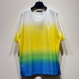 [홍콩명품.LOUIS VUITTON] 루이비통 25SS 로고 다미에 그라데이션 반팔 티셔츠 (화이트), BM20126, KB, 홍콩명품의류,구매대행,온라인명품