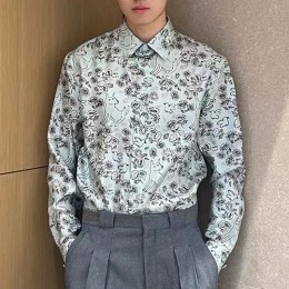 [홍콩명품,Christian Dior] 디올 25SS 로고 플라워 패턴 남방 셔츠 (스카이블루), BM20147, KB, 홍콩명품의류,구매대행,온라인명품