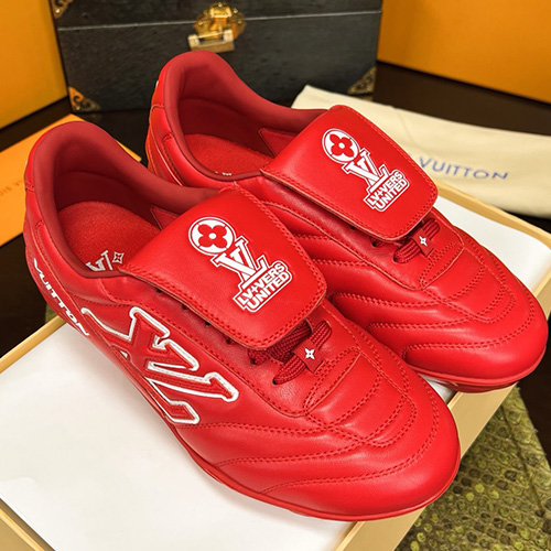 [홍콩명품.LOUIS VUITTON] 루이비통 25SS 로고 LV 풋프린트 풋볼 트레이너 1AHDOR (레드), SE4696, S1, 명품스니커즈,운동화,구두,로퍼,하이탑,신발