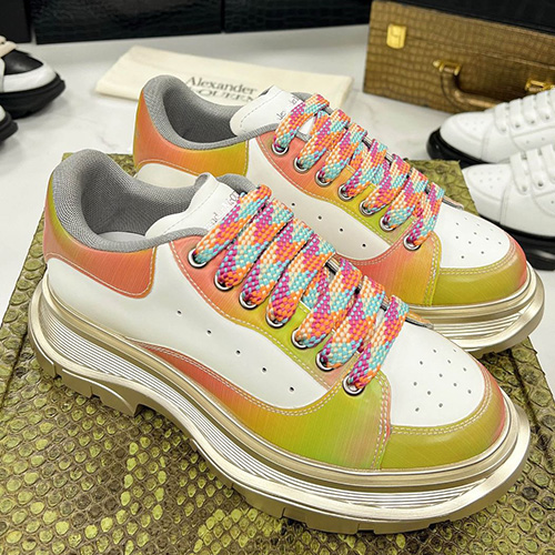 [홍콩명품.McQueen] 알렉산더맥퀸 25SS 로고 남여 레더 가죽 스니커즈 운동화 (베이지), SE4709, S1, 명품스니커즈,운동화,구두,로퍼,하이탑,신발