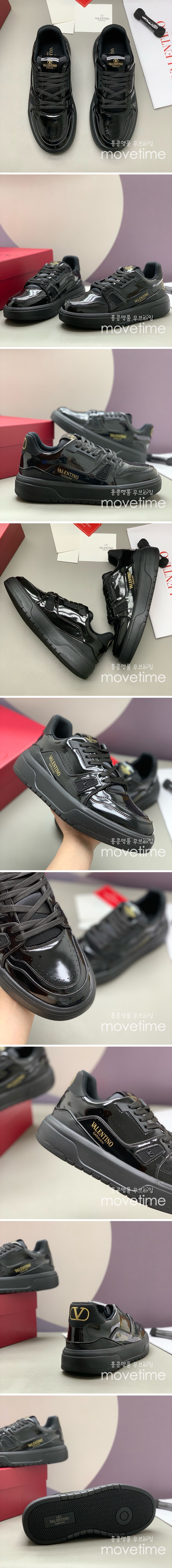[홍콩명품.Valentino] 발렌티노 25SS 로고 남여 레더 가죽 스니커즈 운동화 (블랙), SE4715, PMD, 명품스니커즈,운동화,구두,로퍼,하이탑,신발