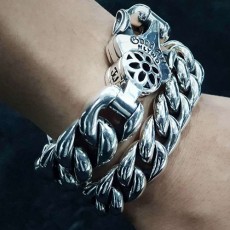 [가격문의][홍콩명품.Chrome Hearts] 크롬하츠 25SS 로고 GOOD ART 925실버 체인 팔찌 (17-23cm), ET2848, CR1, 홍콩명품의류,구매대행,온라인명품