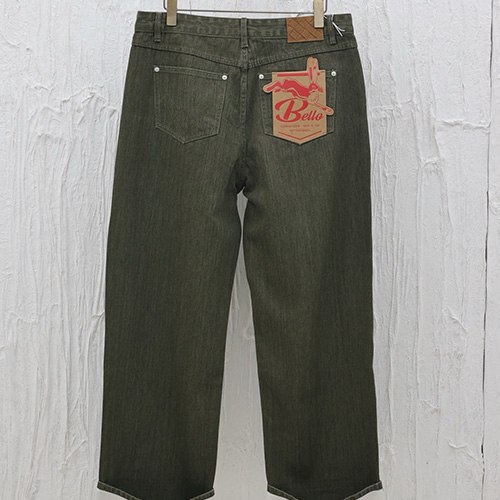 [홍콩명품.BOTTEGA VENETA] 보테가베네타 25SS 로고 오버핏 데님 팬츠 진 청바지 (카키), BM20241, KB, 홍콩명품의류,구매대행,온라인명품