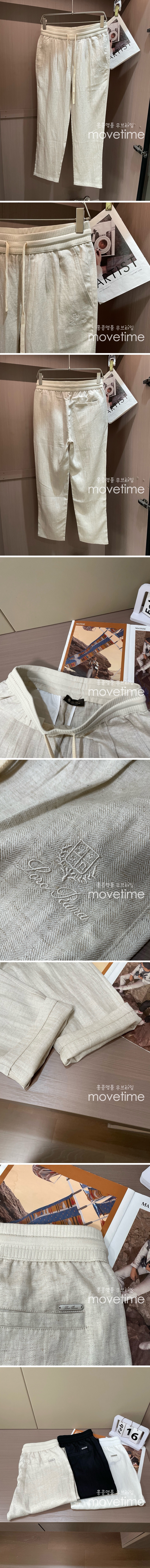[홍콩명품.Loro Piana] 로로피아나 25SS 로고 렌넨 팬츠 바지 (3컬러), BM20344, G5, 홍콩명품의류,구매대행,온라인명품