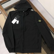 [홍콩명품.Stone Island] 스톤아일랜드 25SS 로고 탈부착 후드 집업 자켓 + 조거 팬츠 바지 상하의 세트 (블랙), BM20352, G5, 홍콩명품의류,구매대행,온라인명품