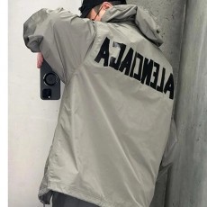 [홍콩명품.BALENCIAGA] 발렌시아가 25SS 로고 테이핑 후드 바람막이 자켓 (그레이), BM20376, KK, 홍콩명품의류,구매대행,온라인명품