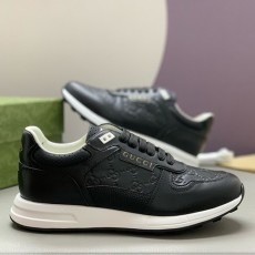 [홍콩명품.Gucci] 구찌 25SS 로고 레더 가죽 스니커즈 운동화 (블랙), SE4740, PMD, 명품스니커즈,운동화,구두,로퍼,하이탑,신발