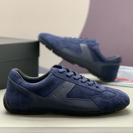 [홍콩명품,PRADA] 프라다 25SS 로고 레더 가죽 스니커즈 운동화 (네이비), SE4747, PMD, 명품스니커즈,운동화,구두,로퍼,하이탑,신발