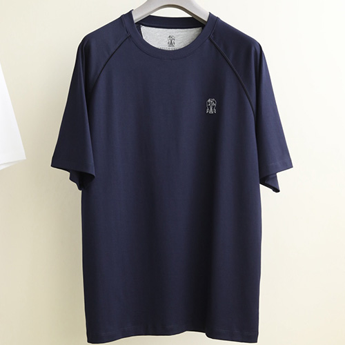 [홍콩명품.Brunello Cucinelli ] 브루넬로 쿠치넬리 25SS 로고 자수 반팔 티셔츠 (2컬러), BM20498, B&G, 홍콩명품의류,구매대행,온라인명품